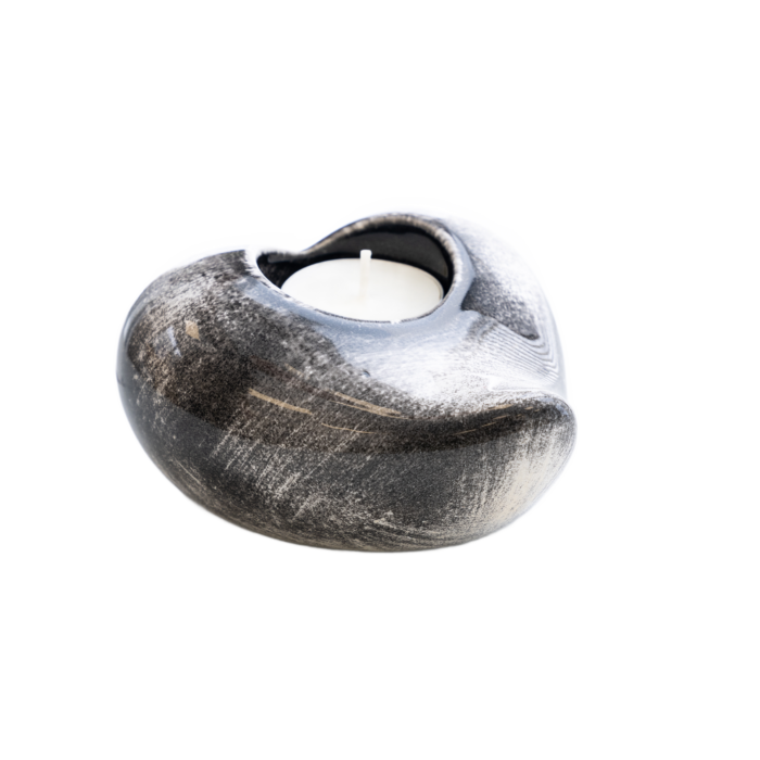 Porte-bougie souvenir en forme de cœur en céramique