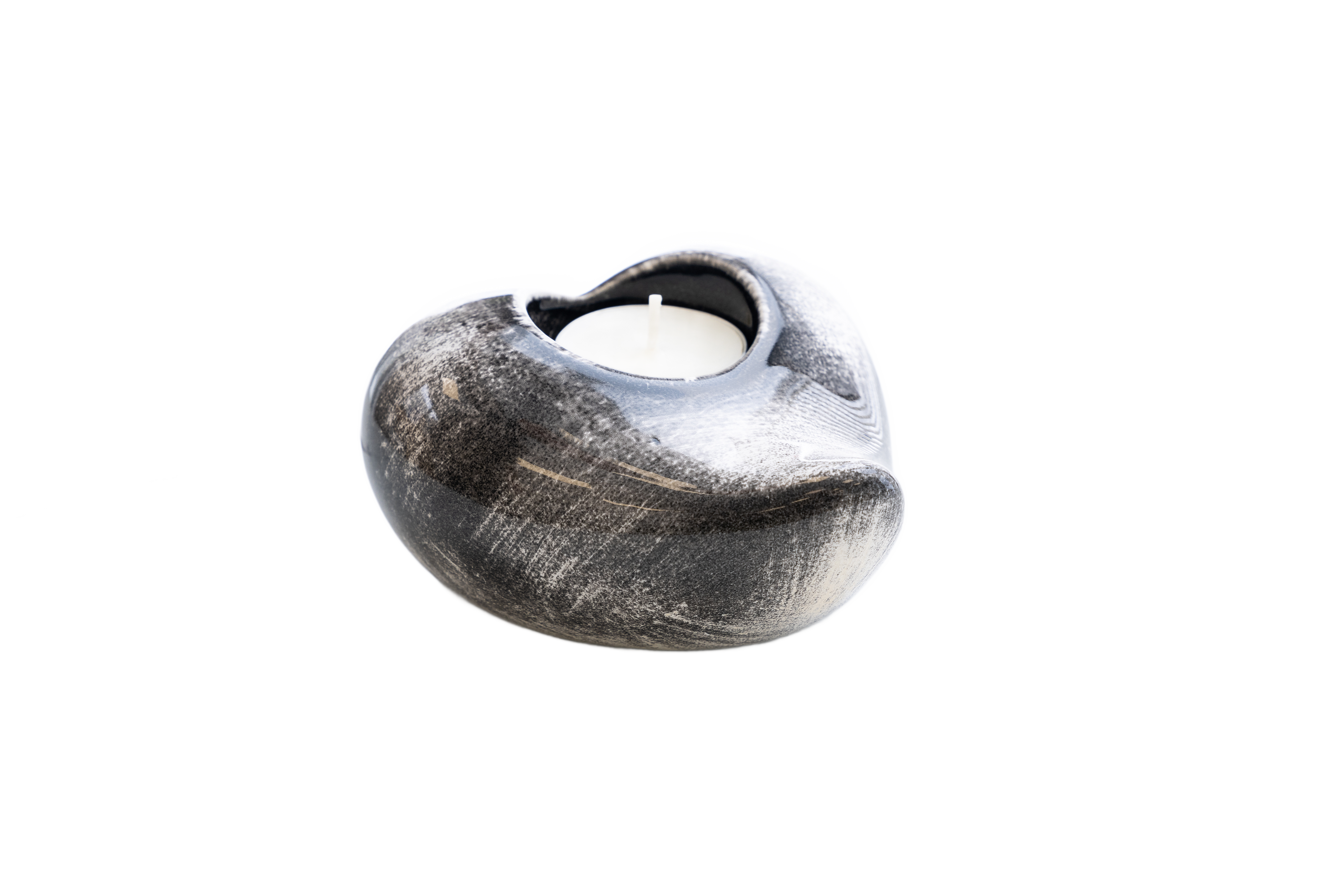 Porte-bougie en forme de cœur en ceramique